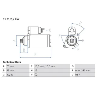Bosch Anlasser 2,2 kW Nissan Almera 2 N16 2,2