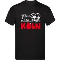 G-graphics T-Shirt Mein Herz schlägt für Köln (1-tlg) Herren T-Shirt mit einem Motiv für den echten Fan