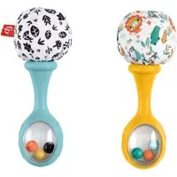 Fisher-Price® Rassel Rumba-Rasseln mit Stoff, blau/gelb (Set, 2-tlg)