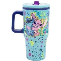 Lilo & Stitch Thermobecher - 640 ml Edelstahl doppelwandiger Trinkbecher mit Trinkhalm, 1-tlg., Edelstahl