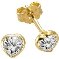 Firetti Paar Ohrstecker Schmuck Geschenk Gold 333 Ohrschmuck Ohrringe Herz, mit Zirkonia (synth)