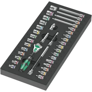 Wera 9720 Schaumstoffeinlage 8000 A Zyklop Knarre 1/4" Set 1, 37-teilig - 05150110001