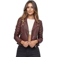 Tazzio Lederjacke F507 Biker Look mit coolen Zipper-Details & Reverskragen