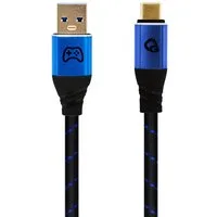 OEHLBACH GAMING New Game Blue USB-Kabel, USB 3.2 Gen 1 Typ-A, USB Typ-C (200 cm), 24kt vergoldete Kontakte
