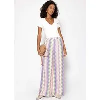 SASSYCLASSY Stoffhose Hose mit Blümchendruck für Damen Weite Hose in floralem Muster mit elastischem Bund Beige