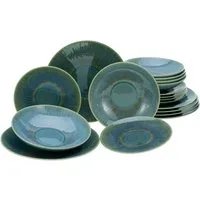 CreaTable Tafelservice Sea Breeze Mint (18-tlg), 6 Personen, Steinzeug