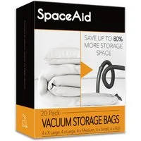 SpaceAid Vakuumbehälter Compression Packing Cubes, (20-tlg., 4 Riesen- (70x100 cm) 4 große (60x80 cm) 4 mittlere (50x70 cm), 4 kleine (40x60 cm) 4 Reise-Rollbeutel (ohne Sauger)