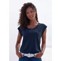 Beachtime by Lascana Kurzarmshirt mit leicht transparenten Streifen aus weicher Baumwoll-Viskose-Qualität