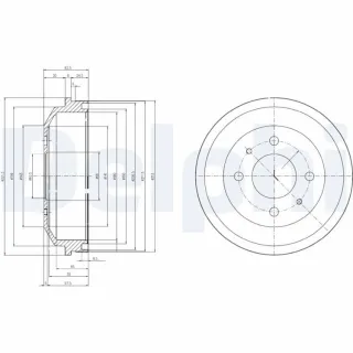 Delphi BREMSTROMMEL Hyundai Accent LC 1,5 BF519