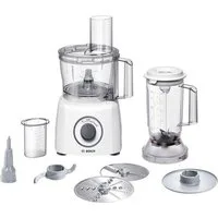 BOSCH Küchenmaschine MultiTalent 3 MCM3200W, 800 W, 2,3 l Schüssel, Schneid-Raspel-Wendescheibe, Schlagscheibe, Mixer 1,0 L, Deckel, weiß