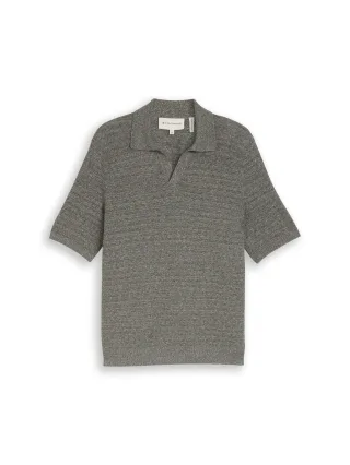 Tom Tailor - Strick-Poloshirt mit Leinenanteil deep leaf green melange - Gr. - M
