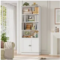 HOMECHO Bücherregal, 1-tlg., 188 cm Hoch Bücherschrank mit 7 Ebenen, 188×60×30 cm, Weiß