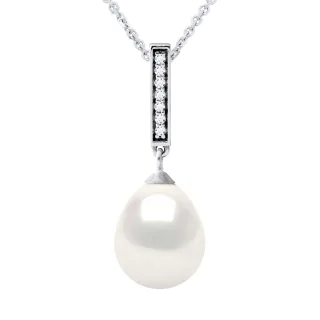 BARETTE Halskette Süßwasserperlen-Schmuck 9-10mm Weiß 925