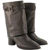 Ulla Popken Leder-Stiefeletten XL-Schaft Wechselfußbett Stiefelette