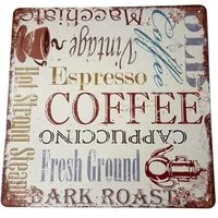 LB H&F Lilienburg Hängedekoration Schild Bild Blechschild Kaffee Coffee Retro Vintage Wanddeko Küche (Spruch Sprüche), Wandbild modern Küchendeko Deko Geschenk Idee Weihnachten