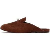 Derimod Loafer-Mules aus Veloursleder Mules Wildleder, Lederfutter, TPU-Sohle, Slip-On-Design, Metallakzent