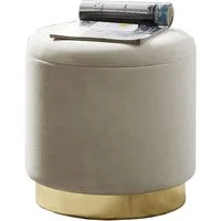 Zedelmaier Sitzhocker rund Hocker Zylindrischer Samthocker Fußbank (Set), mit stauraum