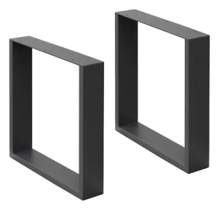 ECD-Germany Tischbeine, Anthrazit, Metall, 40x43x8 cm, Esszimmer, Tische, Esstische, Tischsysteme, Tischgestell