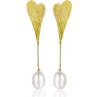 Runde Perlé Perlenohrringe Magdalena, handgefertigte Ohrringe, Süßwasserperlen, 925er Silber, 18K Gold