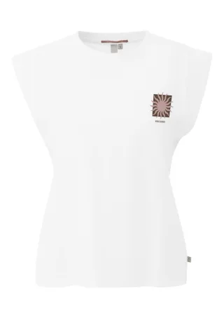 Q/S designed by - T-Shirt mit Schulterpolstern weiß - Gr. - XXL