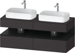Duravit Qatego Konsolenwaschtischunterbau wandhängend Graphit Supermatt 1400x550x600 mm - QA47670168 QA4767016800000