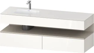Duravit Qatego Einbauwaschtisch mit Konsolenwaschtischunterbau Weiß Hochglanz 1600x500x600 mm - QA47 QA4795083220000