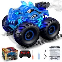 Esun RC-Auto Ferngesteuerter Monstertruck Ferngesteuert mitSpray (mit Licht und Sound), Ferngesteuertes Auto ab 3 4 5 6 8 Jahre Mädchen Kinder, mit 2 Akkus