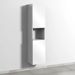 Sanipa 3way Hochschrank mit 2 Türen und 1 offenem Fach, Weiß-Glanz BS11778