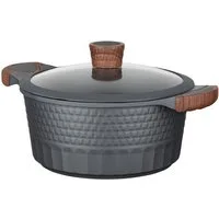 RESTO Kitchenware Kochtopf Capella, Schmortopf antihaftbeschichtet und spülmaschinenfest, Aluminiumguss (2-tlg), mit Glasdeckel und stoßdämpfendem Silikonrand, im Geschenkkarton