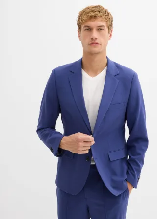 bonprix Stretch-Anzugsakko Regular Fit, blau, Gr.62, Figurbetontes Sakko aus komfortablem Stretch-Material