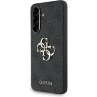 Guess Handyhülle Galaxy A56 Kunstleder grau Muster Logo goldfarbig 6,7 Zoll, Kantenschutz