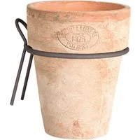 esschert design Übertopf Terracotta Ton Wand Blumen Topf Über Umtopf rund mit Metall Halterung