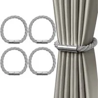 Agger Raffhalter Magnetische Vorhang Raffhalter, Raffhalter für Vorhänge mit Magnet, (4-tlg), Raffhalter für Gardinen Halterung Vorhang Halter Gardinen zubehör