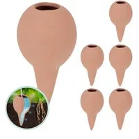 relaxdays Bewässerungssystem Tonkegel zur Bewässerung im 6er Set, (6-tlg)