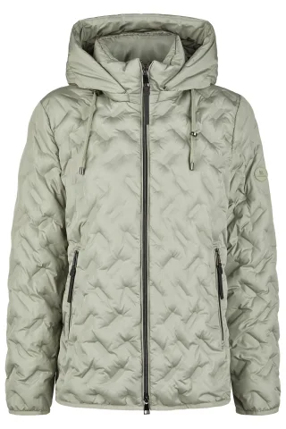 Barbara Lebek - Jacke Down Free mit Kapuze smoke green - Gr. - 46