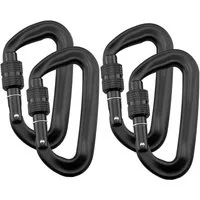 Intirilife Karabiner, (4 St), 4er Set Karabiner in schwarz
