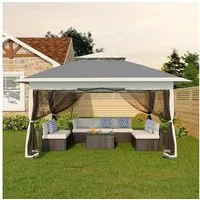 GarveeMore Faltpavillon Moskitonetz 3x3m mit 4 Moskitonetz Seitenteilen,Pop Up Pavillon, wasserdicht&stabil,UV-Schutz 50+,höhenverstellbar,Doppeldach für Patio