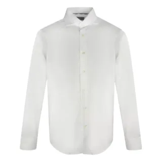 Aquascutum Schlichtes, langarmliges weisses Hemd