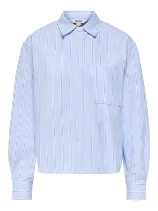 ONLY - ONLELOWEN LS STRIPE SHIRT WVN EX Zen Blue - Gr. - M