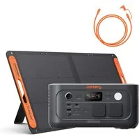 Jackery Stromerzeuger 500 v2 mit 100W Solarpanel, Solargenerator 512Wh tragbare Powerstation, 1 in kW, mit 5M Verlängerungskabel für Camping, Wohnmobil & Notfälle