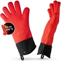 AVANA Topfhandschuhe Silikon Ofenhandschuhe Hitzebeständige Kochhandschuhe Handschuhe, Anti-Rutsch, weiches Baumwoll-Innenfutter, bis 250°C