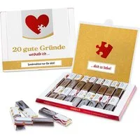 SURPRISA Aufkleber Aufkleber Set '20 Gründe' für Merci Schokolade, personalisierbare Sticker