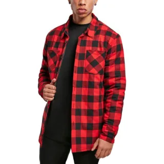 Urban Classics - Check Flannel Hemd rot, gefüttert
