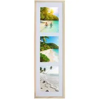 IDEAL TREND Bilderrahmen Multiframe Collage Bilderrahmen Holz Fotos Massivholz Bilderrahmen mit, für 3 Bilder (1 St), Schrägschnitt Passepartout