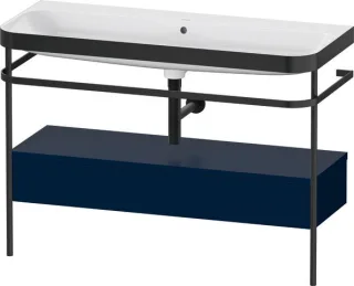 Duravit Happy D.2 Plus c-bonded Set mit Metallkonsole und Schubkasten Nachtblau Seidenmatt 1175x490x HP4744N98980000