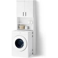 Livinity® Waschmaschinenumbauschrank Ronco, Weiß Hochglanz, 64 x 190.5 cm (1-St)
