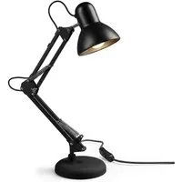 BEARWARE Schreibtischlampe Retro Stil, Bürölampe, Leselampe, Vintage Tischleuchte, Kabelschalter, Ein-/Ausschalter, ohne Leuchtmittel, warmweiß, neutralweiß, tageslichtweiß, Industrie Look, E27, flexibler Gelenkarm, für Büro, Wohnzimmer uvm.