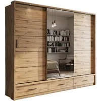 Compleo Kleiderschrank ARTI 01 mit 3 Schubladen, mit Spiegel, 3-türig Schwebetürenschrank