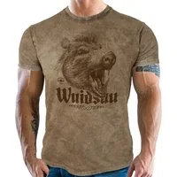 LOBO NEGRO® Trachtenshirt Wuidsau im lässigen Lederhosen Look vorgewaschen, läuft nicht mehr ein.