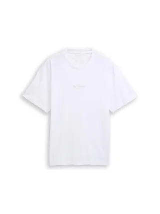 Denim Tom Tailor - Relaxed Fit T-Shirt aus Baumwolle White - Gr. - XL